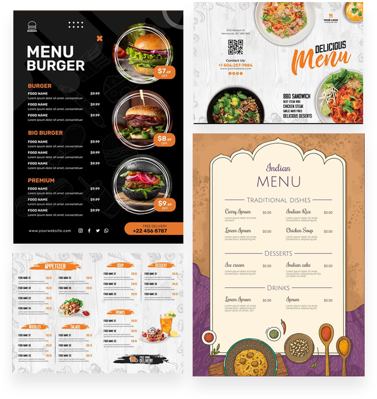 menu card design