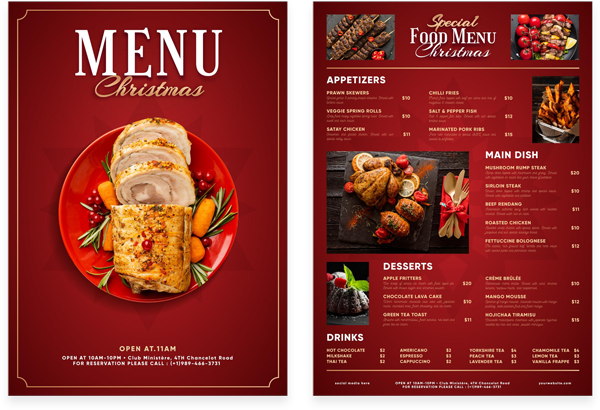 menu card design